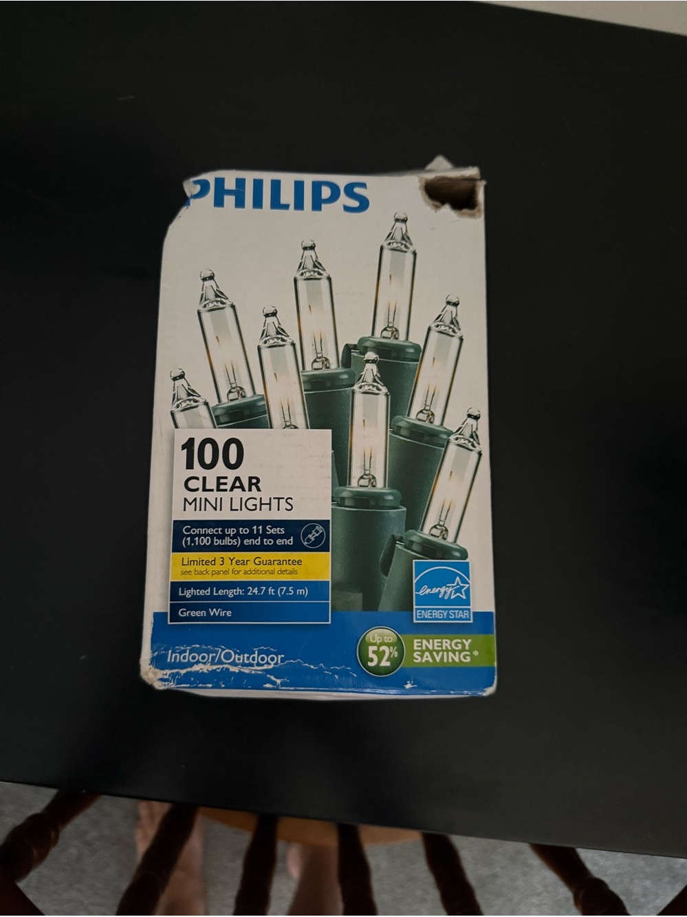Philips Clear Mini String Lights with Green Wire
